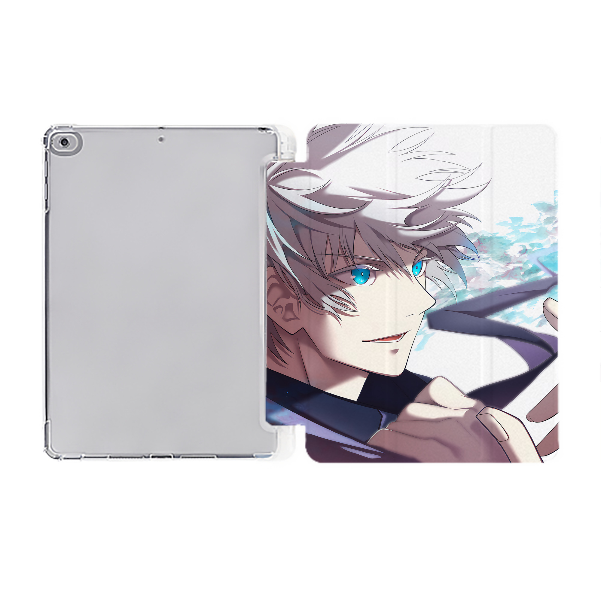 （画像用） 呪術廻戦 Jujutsu Kaisen IPad ケース ペン収納付き 三つ折りスタンド PUレザー×シリコン 対応機種9.5/10.5/10.9インチ